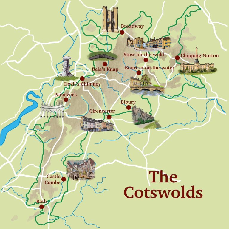 Map Of Cotswolds